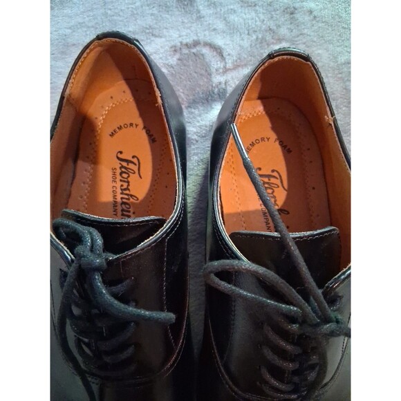 Florsheim Black Leather Lace Up Oxford Men Size 8D Postino Plain Toe Memory Foam main image 8